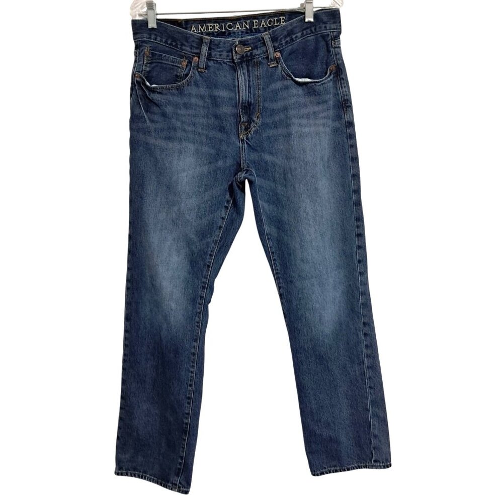 American Eagle Slim‎ Straight Denim Jeans Mens 32 Classic Wash